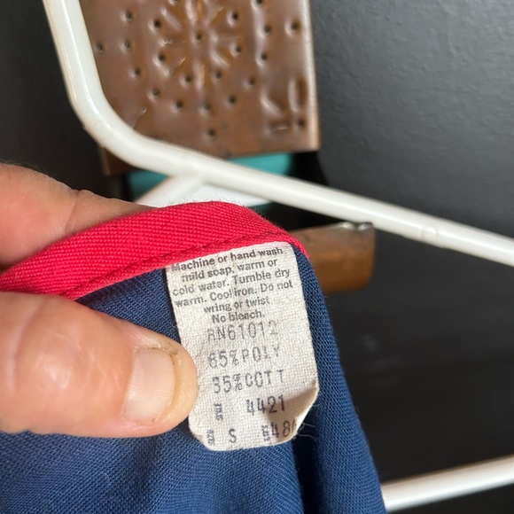 Vintage 70's Blue Strawberry Wrap Skirt Size S - Picture 4 of 5